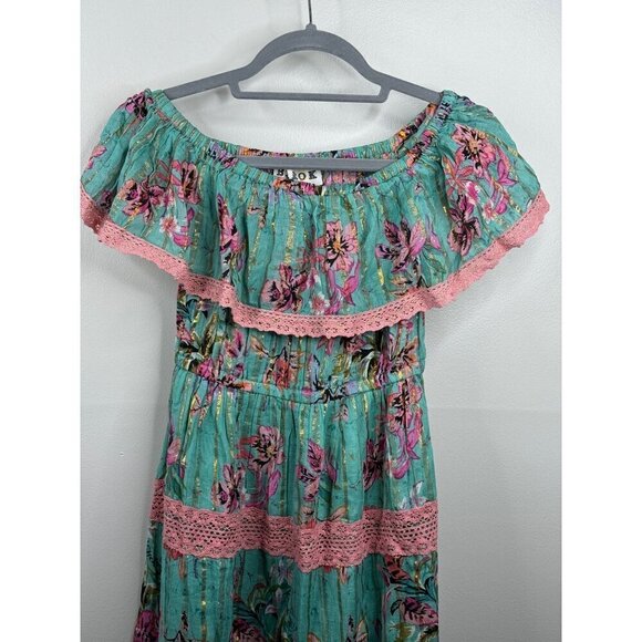 BAROK PARIS Floral Off the Shoulder Cotton Blend Maxi Dress Size S NWT $199 - Picture 7 of 9